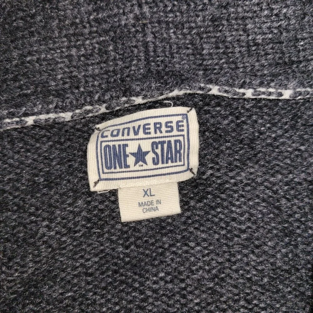 Ladies Converse One Charcoal Gray Cowl Neck Knit Sweater Size XL